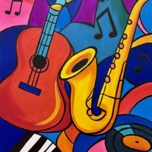 When Music Paints – 48"x30", Acrylic on Canvas